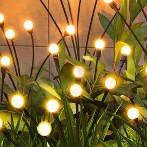 Solar Garden Lights Outdoor, 4 Pack Firefly Swaying Lights, Waterproof Garden
